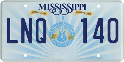 MS license plate LNQ140