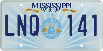 MS license plate LNQ141
