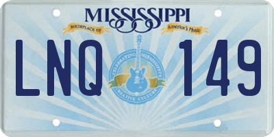 MS license plate LNQ149