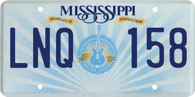 MS license plate LNQ158