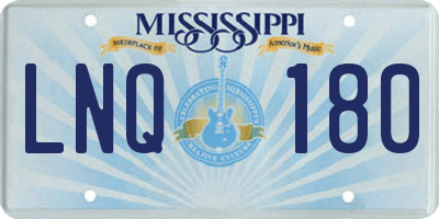MS license plate LNQ180