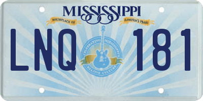 MS license plate LNQ181