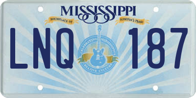 MS license plate LNQ187
