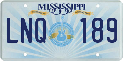 MS license plate LNQ189