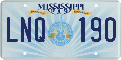 MS license plate LNQ190