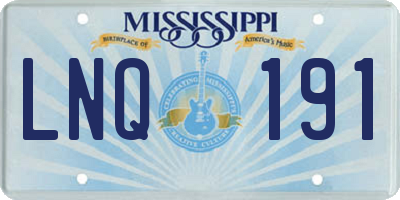 MS license plate LNQ191