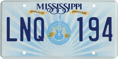 MS license plate LNQ194