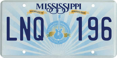 MS license plate LNQ196