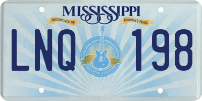 MS license plate LNQ198