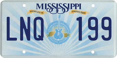 MS license plate LNQ199