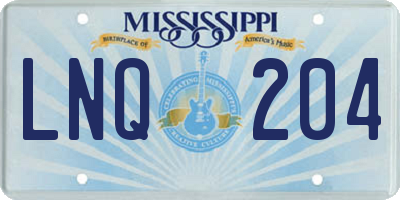 MS license plate LNQ204