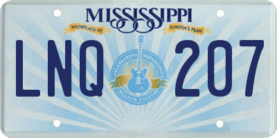 MS license plate LNQ207