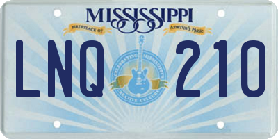 MS license plate LNQ210