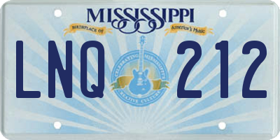 MS license plate LNQ212