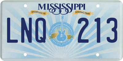 MS license plate LNQ213