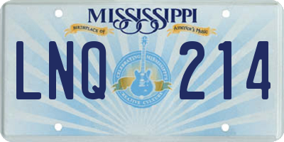 MS license plate LNQ214