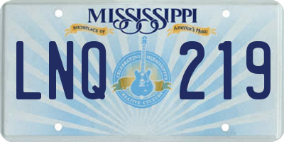 MS license plate LNQ219