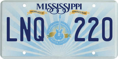 MS license plate LNQ220