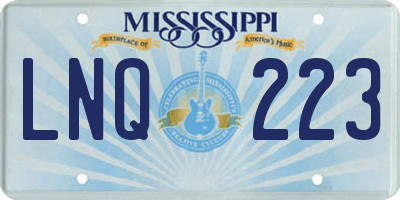 MS license plate LNQ223