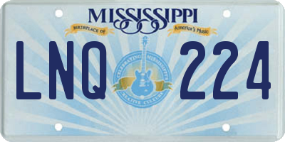 MS license plate LNQ224