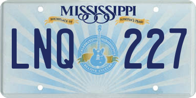 MS license plate LNQ227