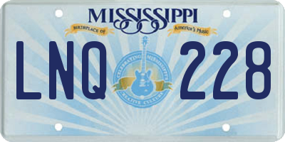 MS license plate LNQ228