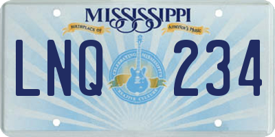 MS license plate LNQ234