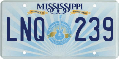 MS license plate LNQ239