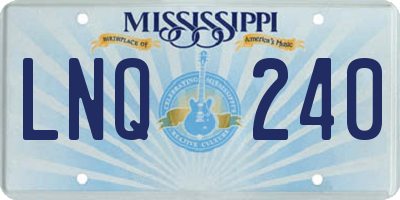 MS license plate LNQ240
