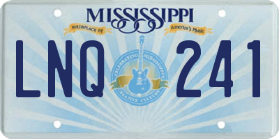 MS license plate LNQ241