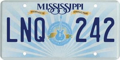 MS license plate LNQ242