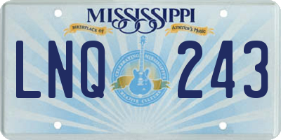 MS license plate LNQ243