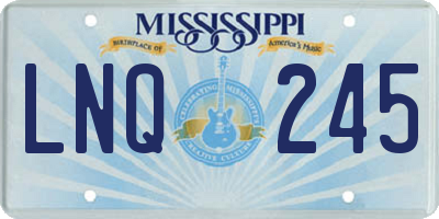 MS license plate LNQ245