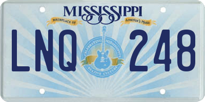 MS license plate LNQ248