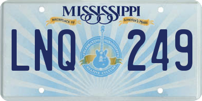 MS license plate LNQ249