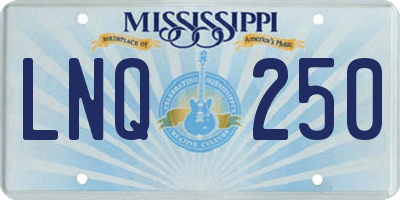 MS license plate LNQ250