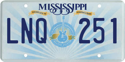 MS license plate LNQ251