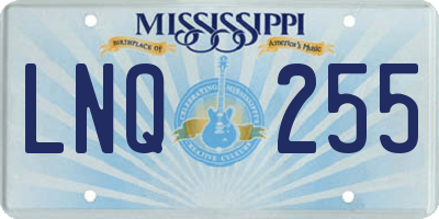 MS license plate LNQ255