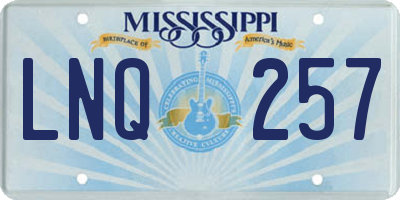 MS license plate LNQ257