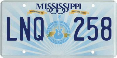 MS license plate LNQ258