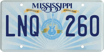 MS license plate LNQ260