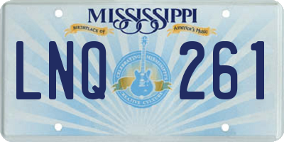 MS license plate LNQ261