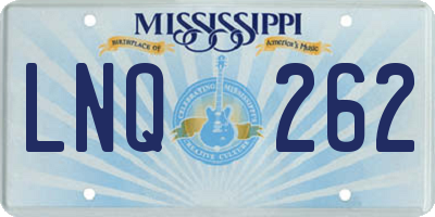 MS license plate LNQ262