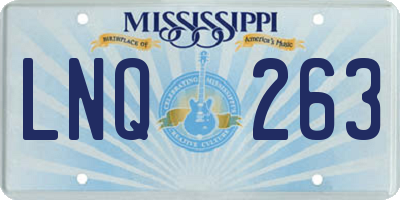MS license plate LNQ263