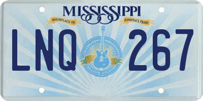MS license plate LNQ267