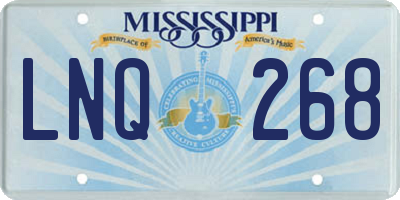 MS license plate LNQ268