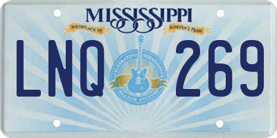 MS license plate LNQ269