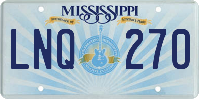 MS license plate LNQ270