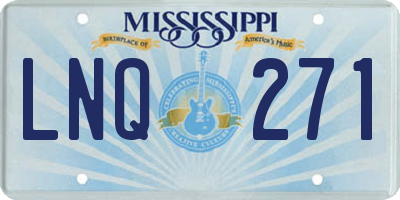 MS license plate LNQ271