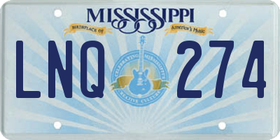 MS license plate LNQ274